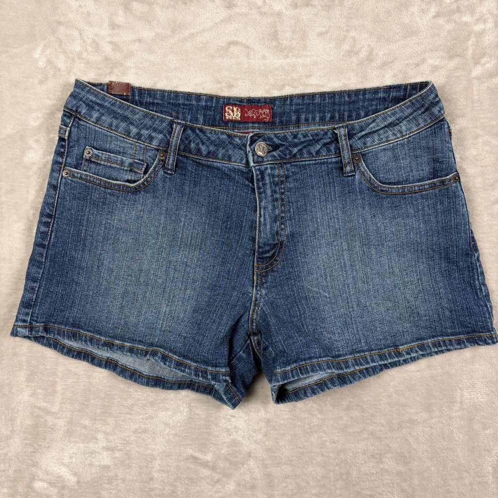SB Denim Womens Blue Jean Shorts Pockets Zip Fly Size 11/12